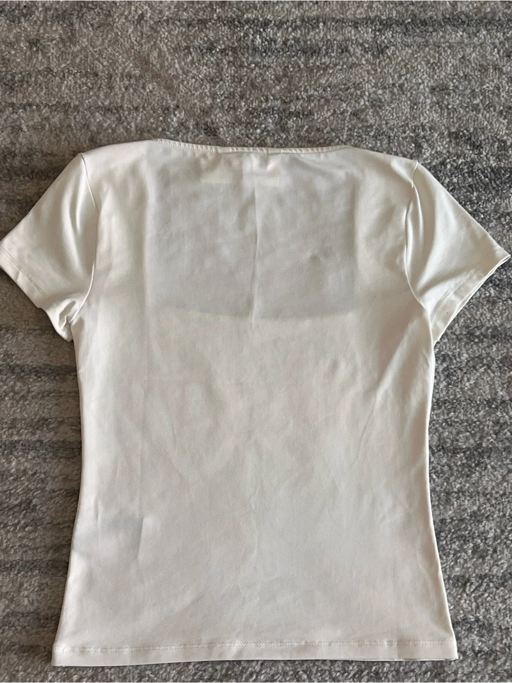Maeve Cream Square Neck Short Sleeve Tee